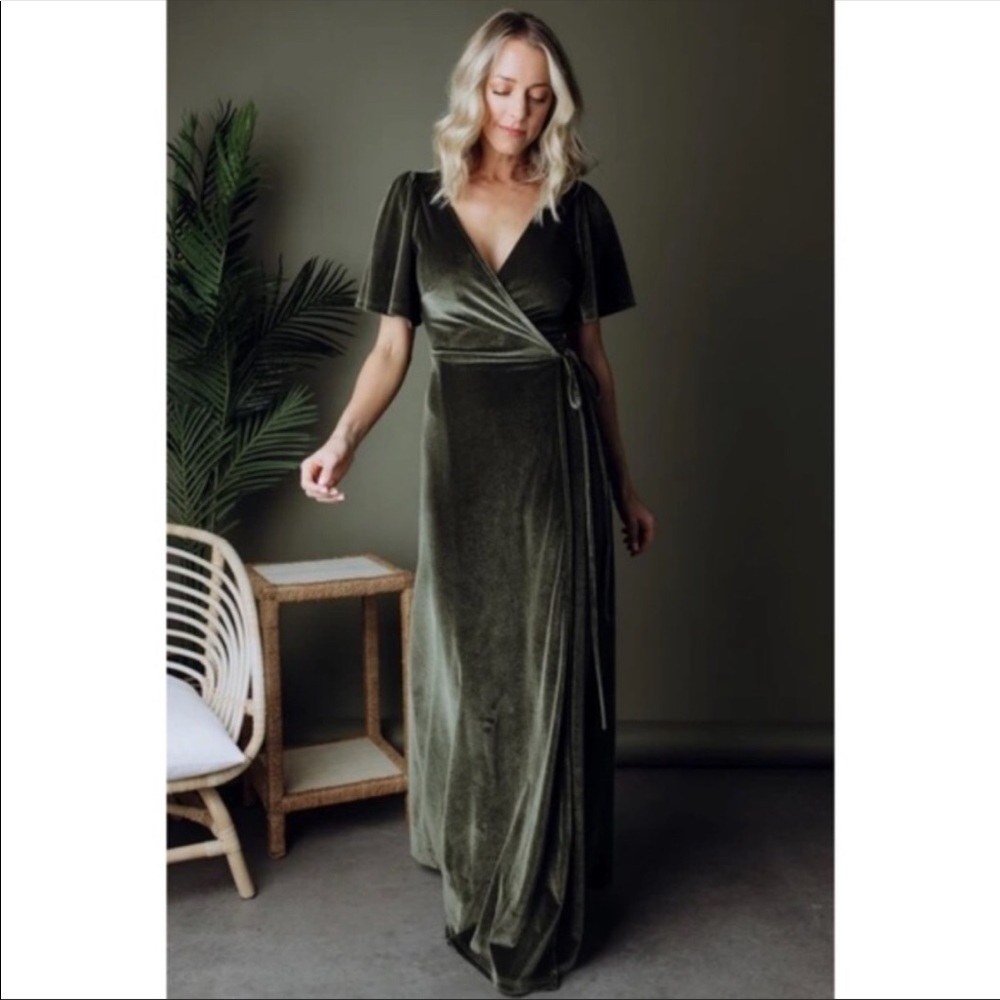 Baltic Born Meghan Velvet Wrap Maxi Dress